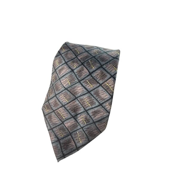 Jerry Garcia Silk Tie Blue Grey Abstract Pattern Necktie Mens Business Office - Picture 8 of 9